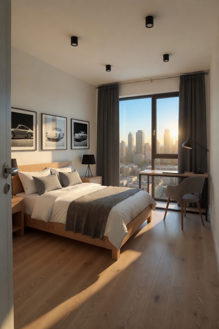 Wizualizacja 2-pokojowe - sypialnia